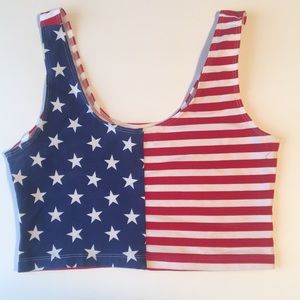 American Flag Crop Top